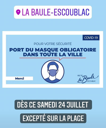 Le maire de La Baule décide le retour du masque obligatoire