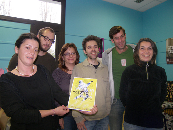 Les organisateurs du tremplin. De gauche à droite Marie Martineau, Damien Hascoët, Isabelle Gaillard, Antoine Louisse, Julien Gély, Gwenaëlle Schmit