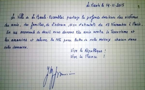 Attentats de Paris : Un registre ouvert à lhôtel de ville de La Baule