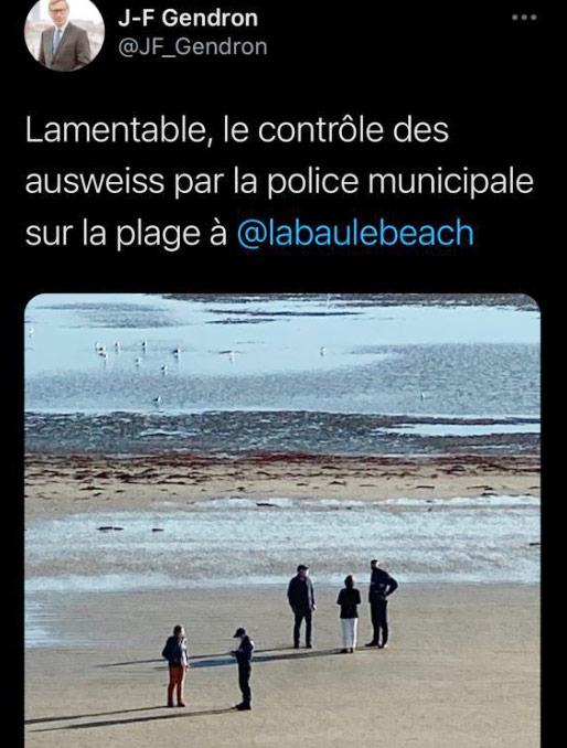 La Baule : la police municipale contrôle les attestations sur la plage